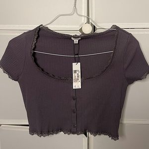GARAGE - Purple Cropped Short Sleeve